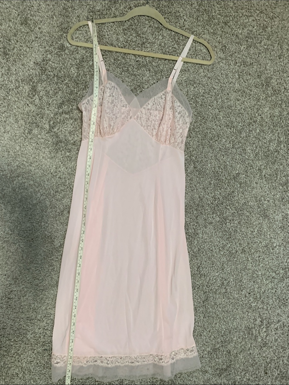 Vintage Light Pink Lace-Trim Slip Dress - Picture 6 of 9